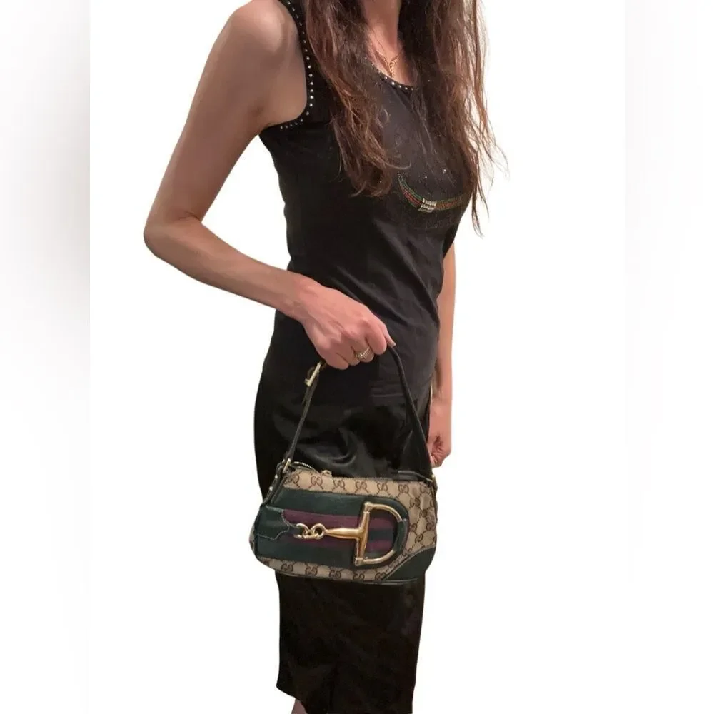 Gucci Green and Gold Women's Hasler Bag - Picture 15 of 16